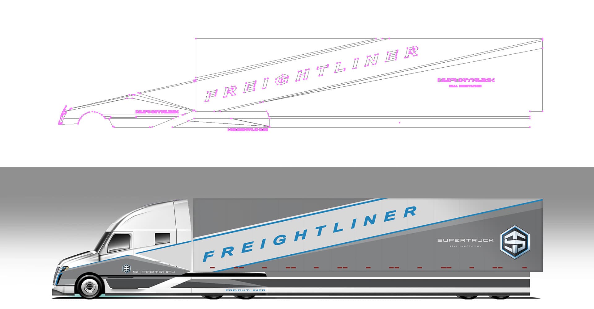 Image of https://cmdagencydev.wpengine.com/wp-content/uploads/2025/07/freightliner-supertruck-truck-wrap.jpg